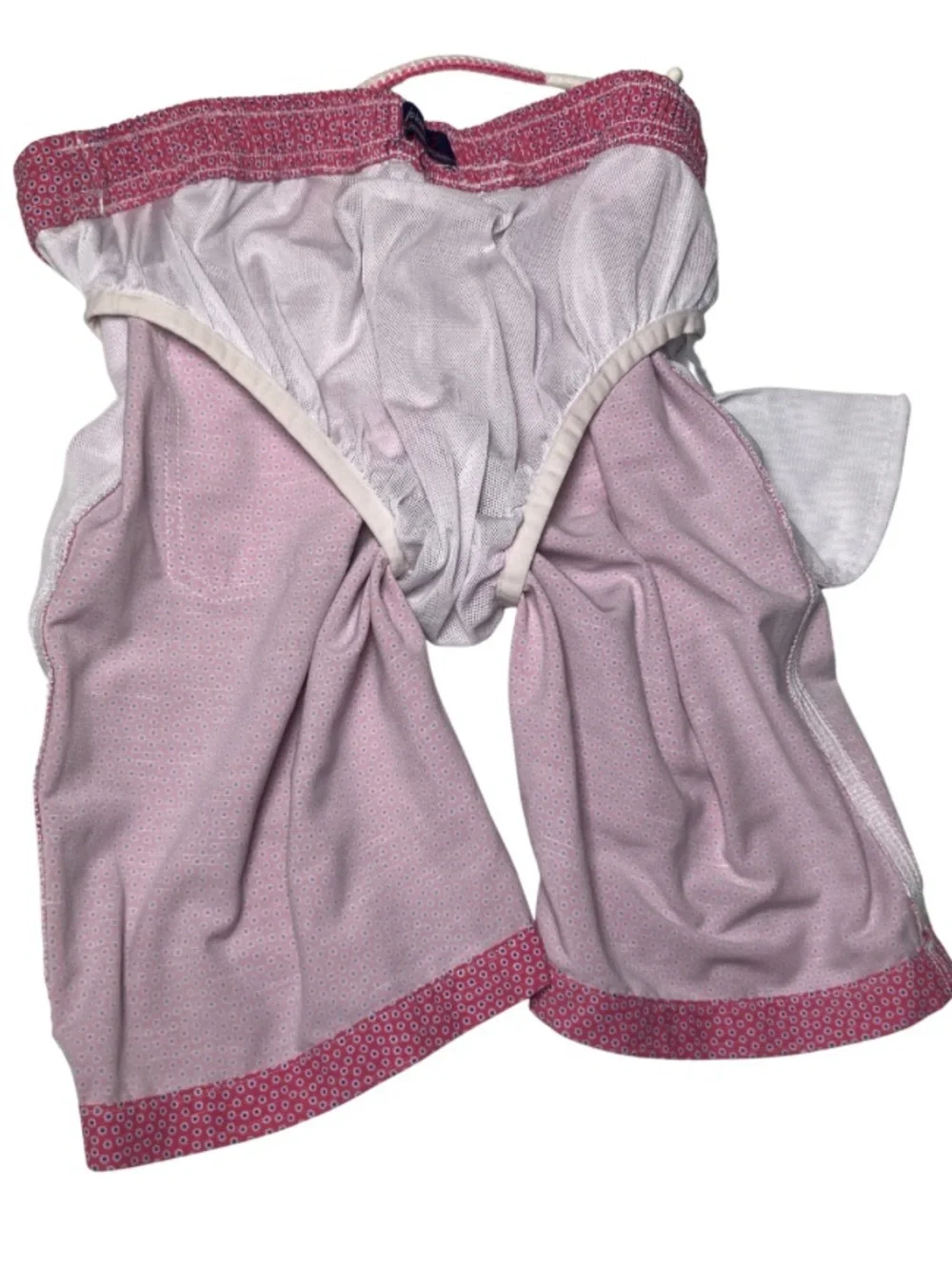 Johnnie-O Pink Crossbow Dot Board Shorts Swim Trunks Boys 6/7 Swimwear Vacation